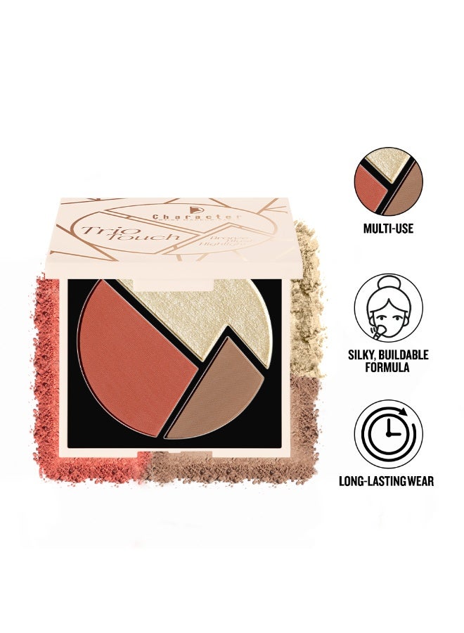 Character Trio Touch Bronze Blush-Highlight Palette - Image 1